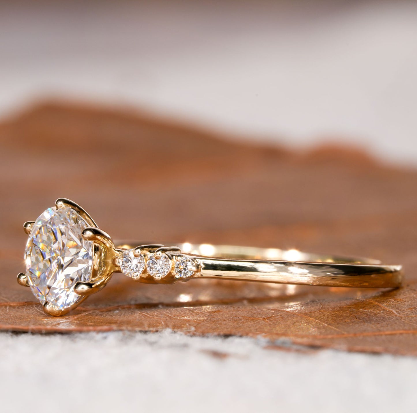 Round Lab Diamond Engagement Ring for Her