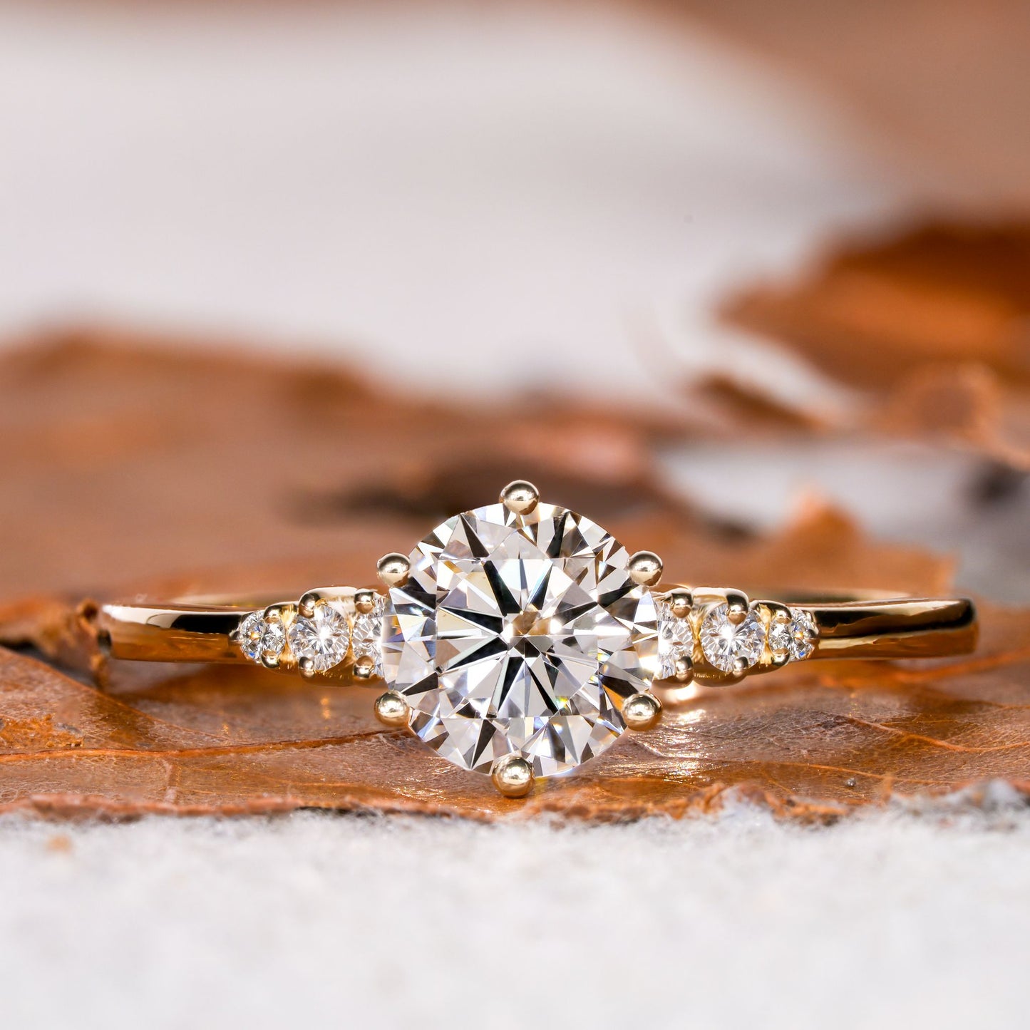Round Lab Diamond Engagement Ring for Her