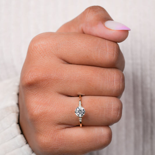 Round Lab Diamond Engagement Ring for Her