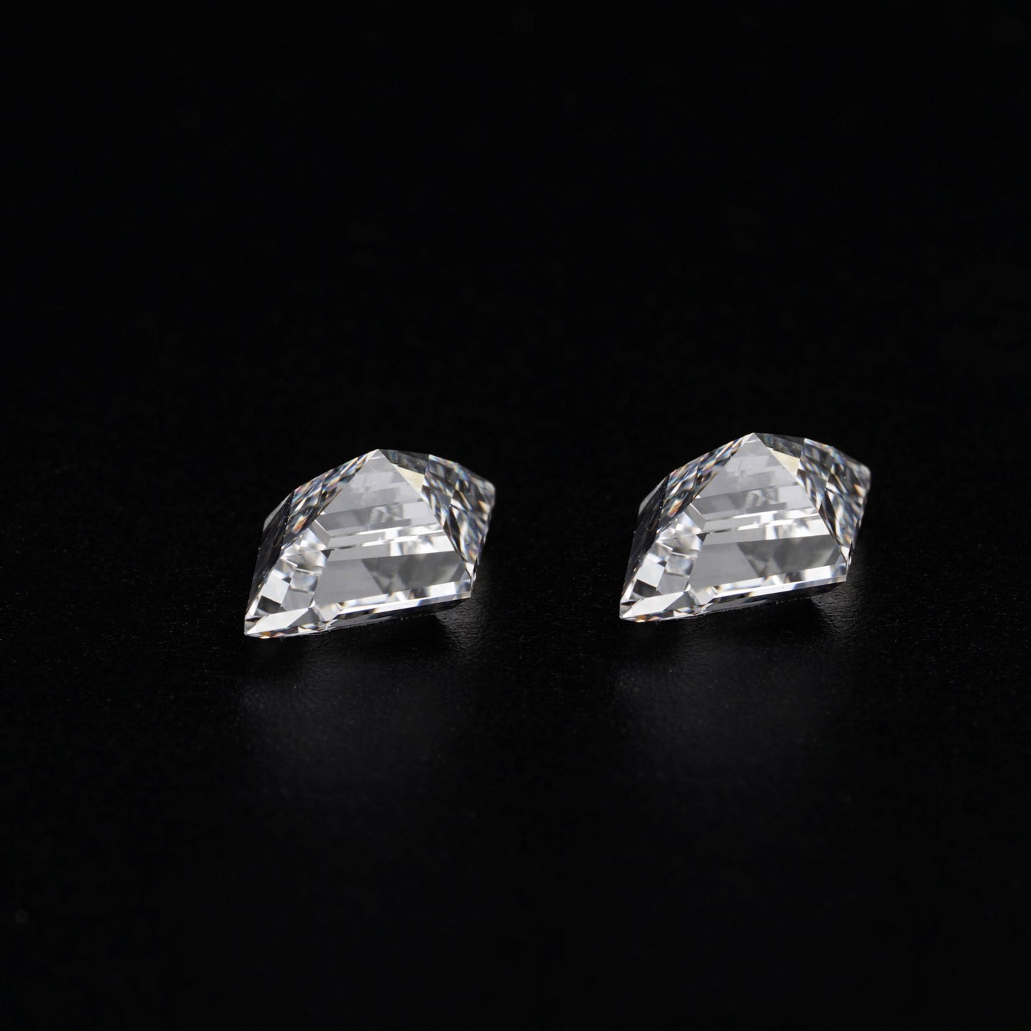 Lozenge Cut Lab Diamond Stud Earrings in 14K White Gold | Gift for Her