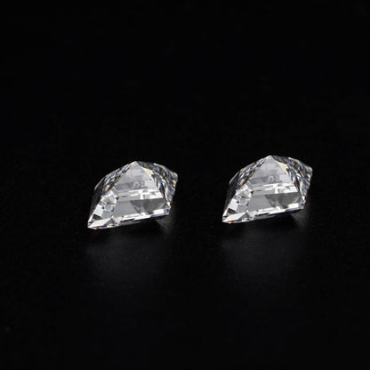 Lozenge Cut Lab Diamond Stud Earrings in 14K White Gold | Gift for Her