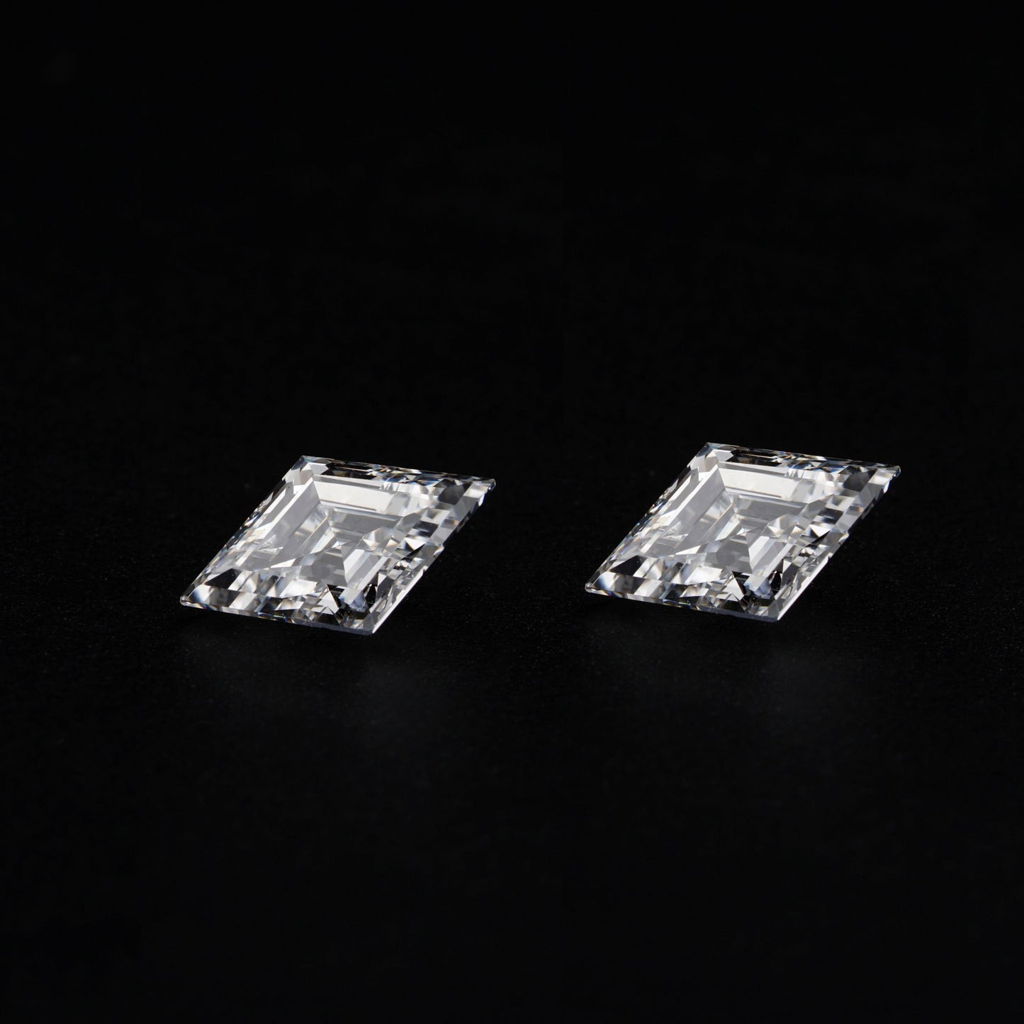 Lozenge Cut Lab Diamond Stud Earrings in 14K White Gold | Gift for Her