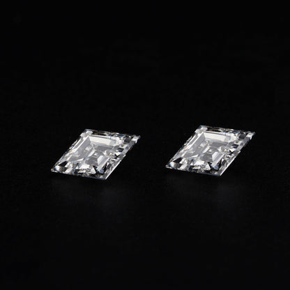 Lozenge Cut Lab Diamond Stud Earrings in 14K White Gold | Gift for Her