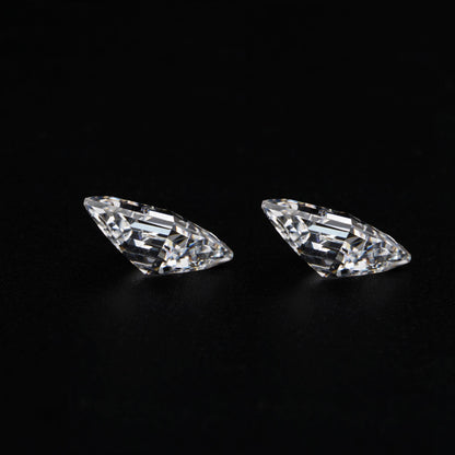 Lozenge Cut Lab Diamond Stud Earrings in 14K White Gold | Gift for Her