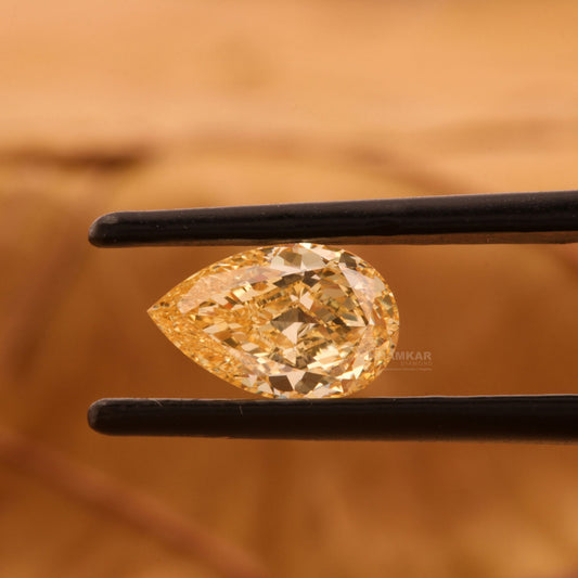 1CT Pear Vivid Yellow Lab Diamond | Loose IGI | Conflict Free