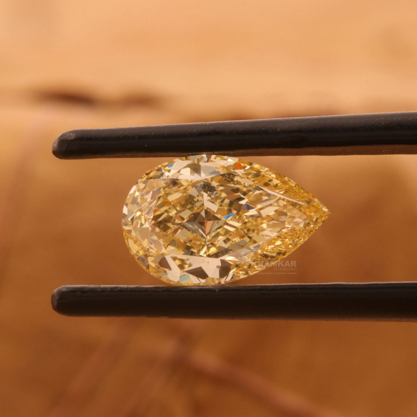 1CT Pear Vivid Yellow Lab Diamond | Loose IGI | Conflict Free