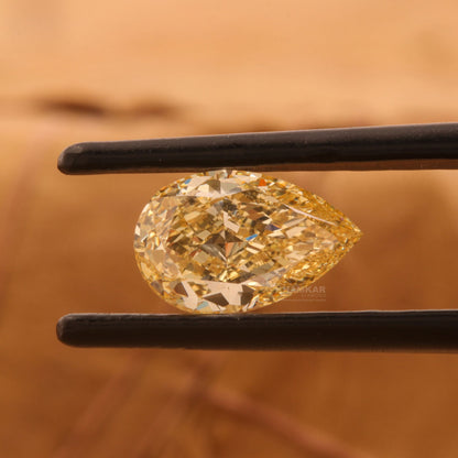 1CT Pear Vivid Yellow Lab Diamond | Loose IGI | Conflict Free