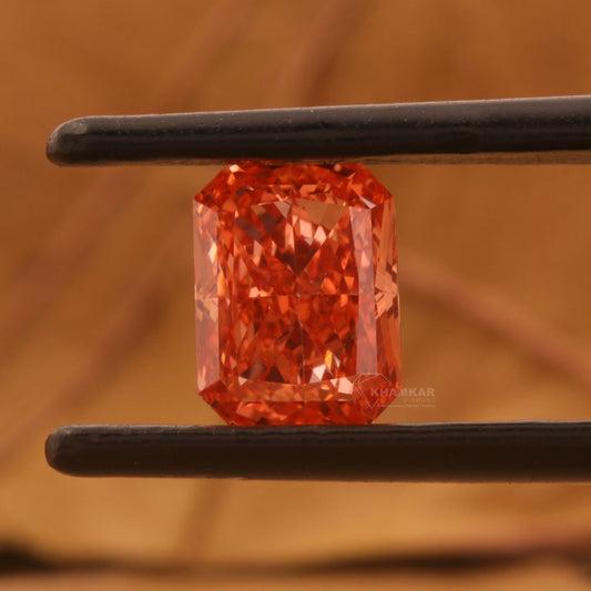 1 CT Radiant Orange Lab Grown Diamond