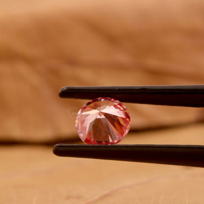 1 CT Round Fancy Vivid Pink Lab Grown Diamond | CVD Loose Diamond