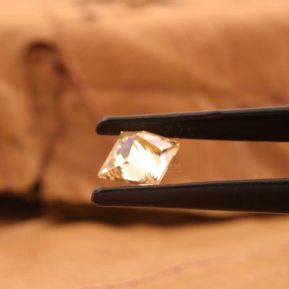 Princess Cut Fancy Yellow Lab Diamond For Engagement