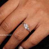 0.75CT Princess Engagement Ring,Lab Created Wedding Ring,Trilogy Diamond Ring,White Gold Ring For Women,Graduation gifts