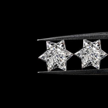 Modified Star Cut Lab grown Diamonds Pair For Studs For Hoop Earring Star Cut Conflict Free Diamond For Pendant Antique Cut Diamond