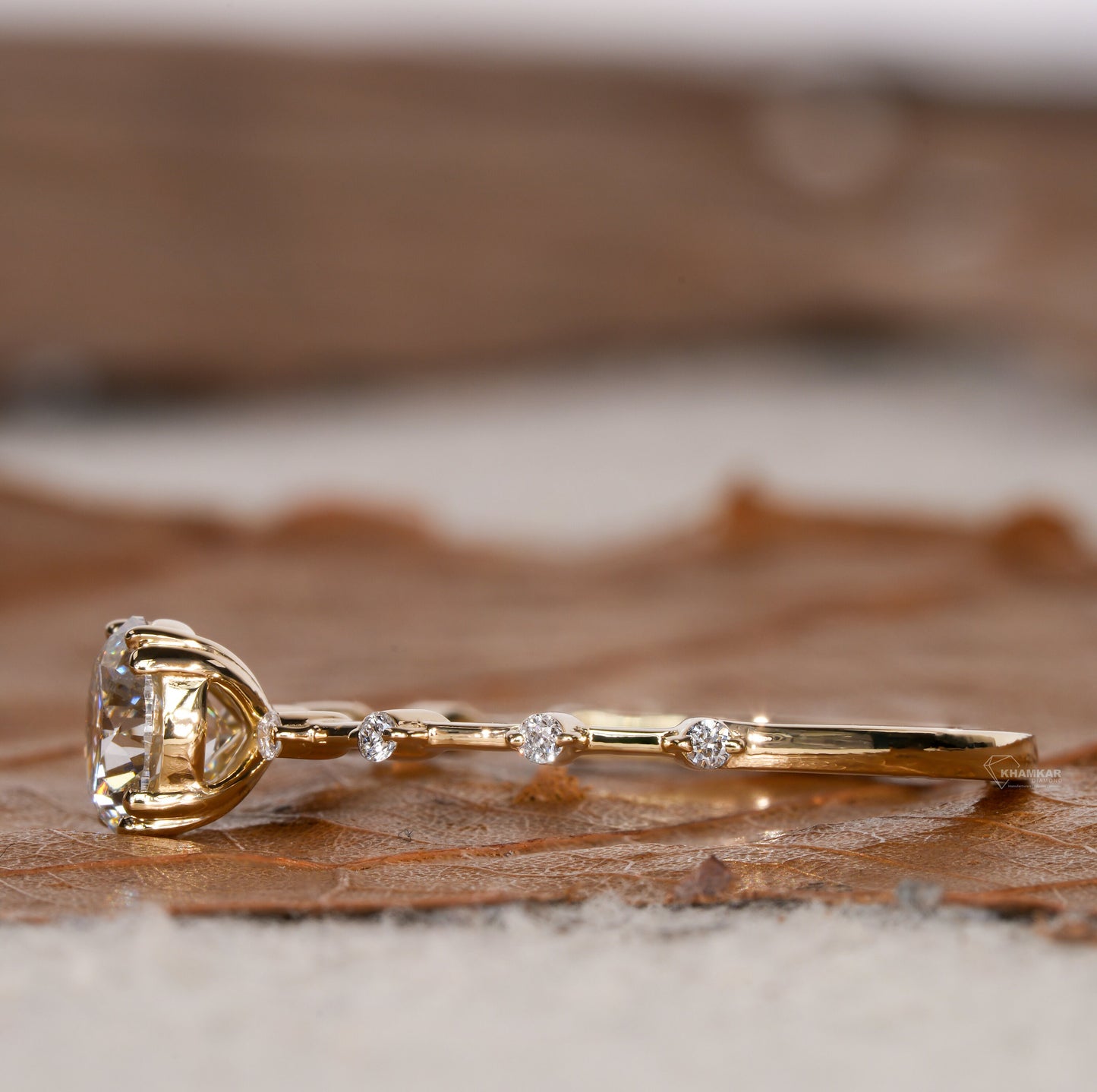 Round Lab Grown Diamond Pavé Wedding & Engagement Ring