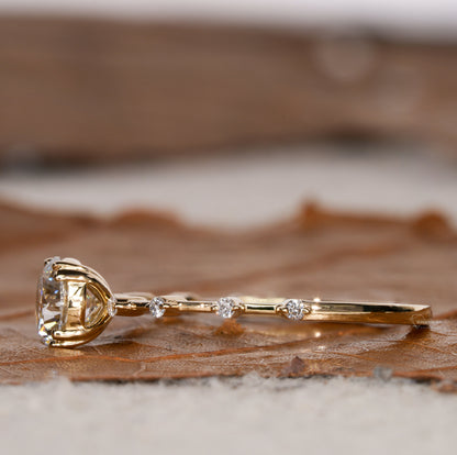 Round Lab Grown Diamond Pavé Wedding & Engagement Ring