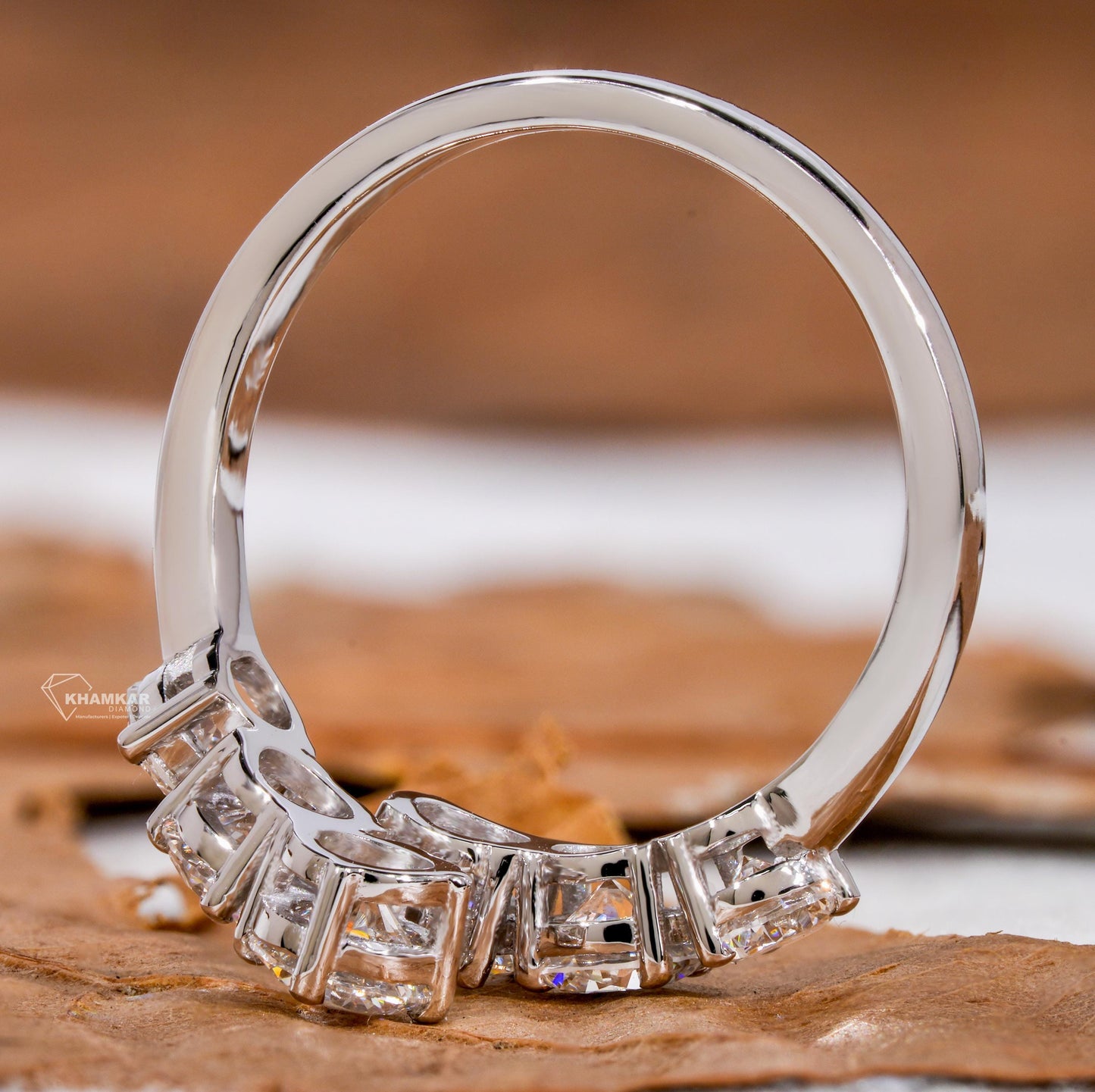Round Lab Diamond Bypass Ring – Gold Wrap Ring