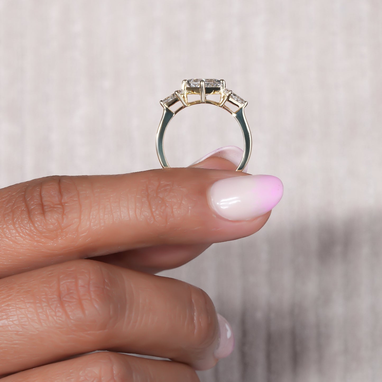 1CT Princess Cut Lab Grown Diamond Three Stone Ring