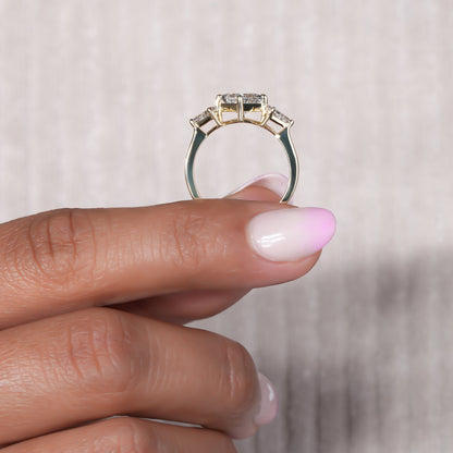 1CT Princess Cut Lab Grown Diamond Three Stone Ring