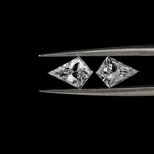 Kite Cut Lab Diamond 18K White Gold Kite Diamond Bezel Stud Lab Created Diamond Stud Earring Diamond For Love pendant necklace