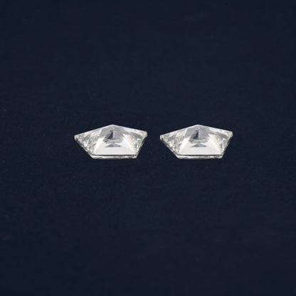 Trapezoid Brilliant Cut Lab Grown Diamond 14K White Gold Side Trapezoid Three Stone Diamond Ring Eco-Friendly Diamond Studs Gift For Her