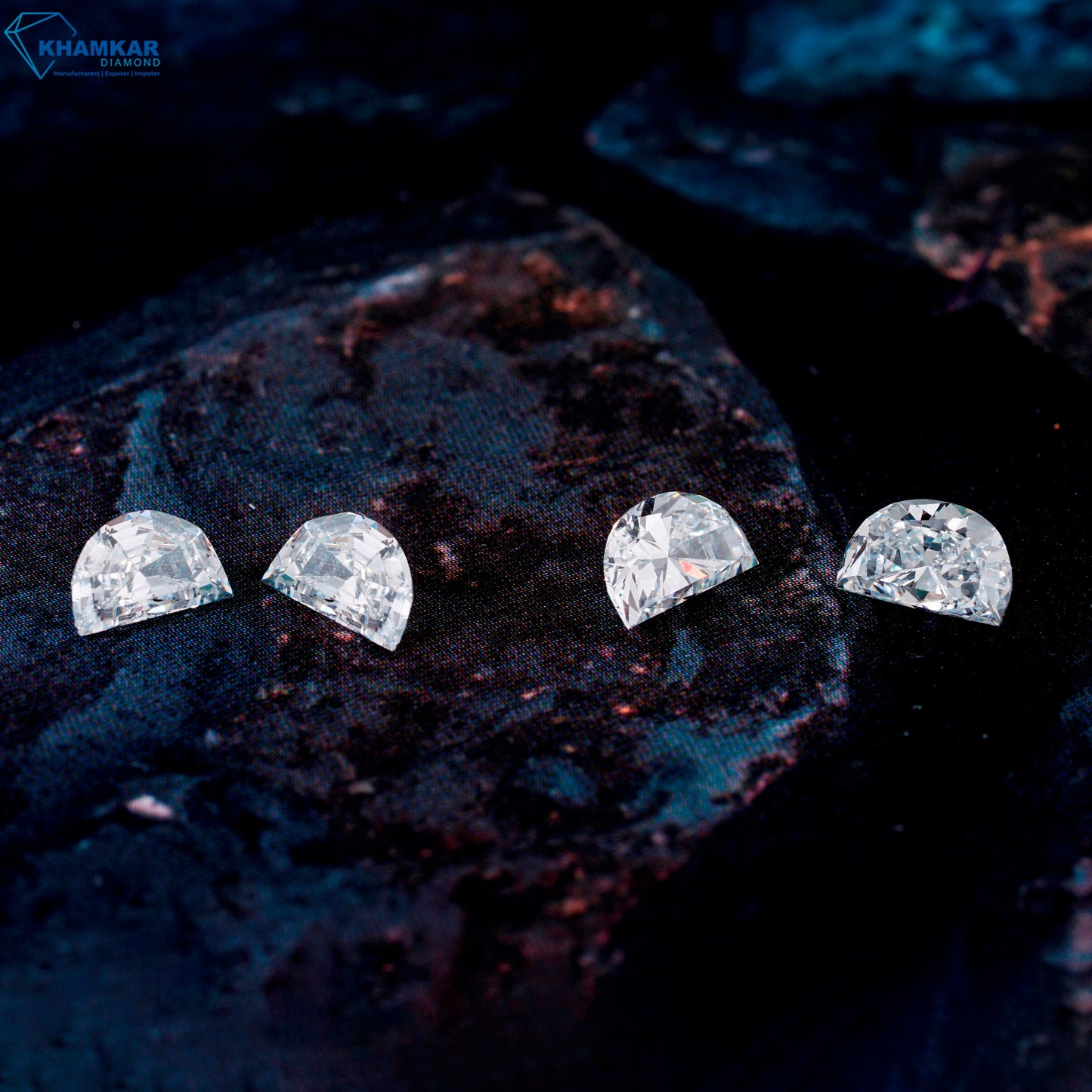 Half Moon Cut Lab Grown Diamond Engagement Ring HPHT Diamond For Solitaire Studs Lab created Antique Cut Diamond Ring For Customization