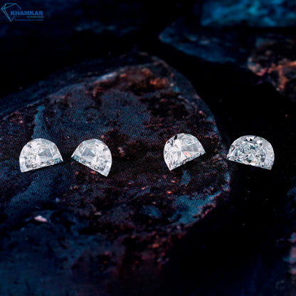 Half Moon Cut Lab Grown Diamond Engagement Ring HPHT Diamond For Solitaire Studs Lab created Antique Cut Diamond Ring For Customization