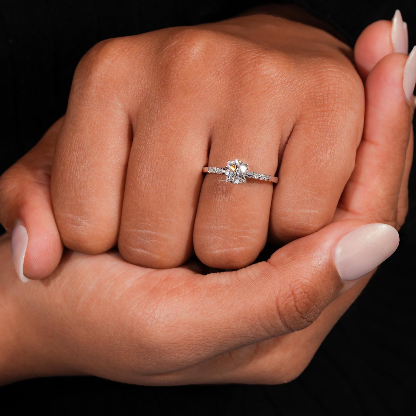 Round Lab Grown Diamond Ring | IGI Certified Engagement Ring