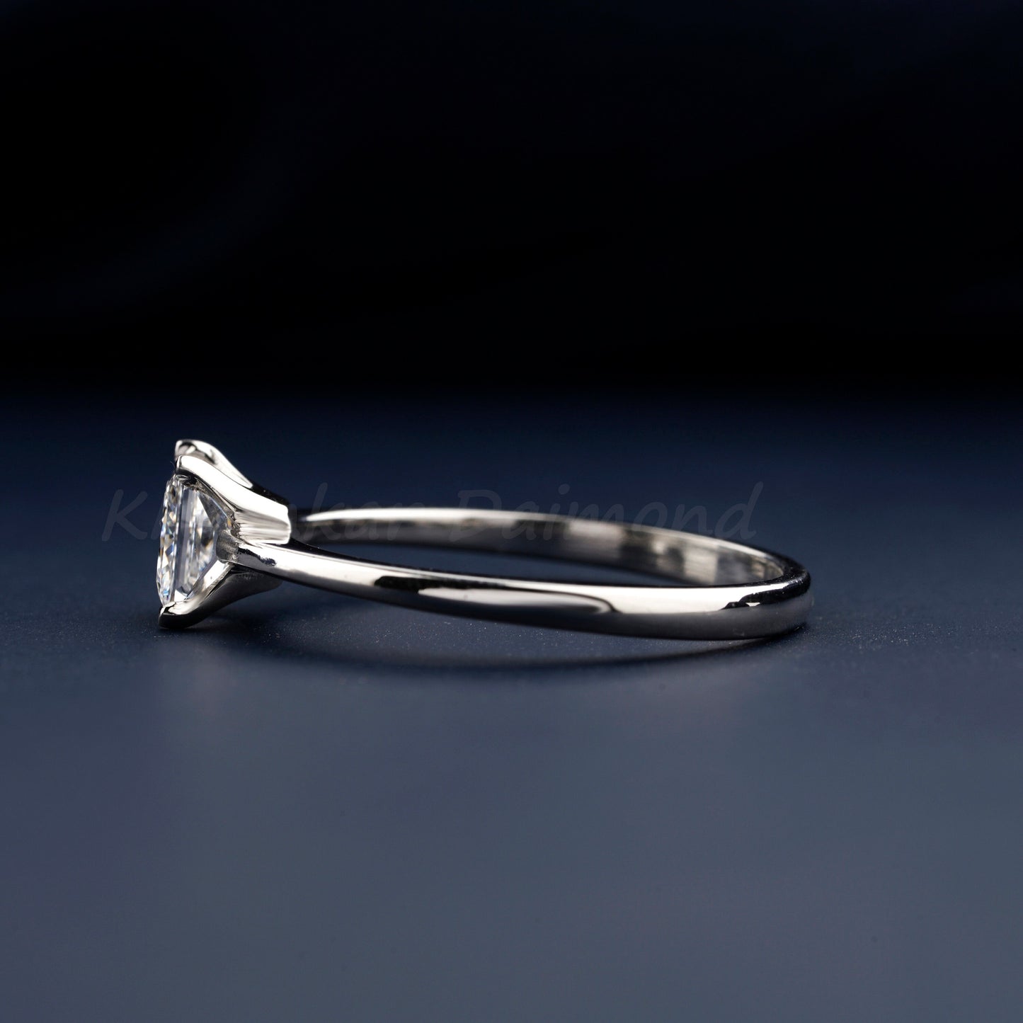 1 Ct Princess Cut Lab Diamond Ring, E/VS1 Solitaire Engagement Wedding Ring