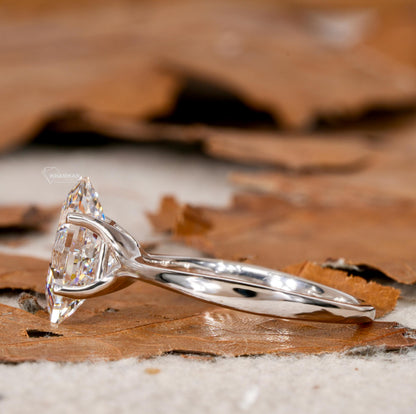 2.00CT Lozenge Cut Lab Diamond Solitaire Engagement Ring for Women