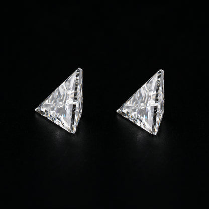 Triangle Lab Diamond Engagement Ring,Triangle Side Stone Diamond Ring,Fancy Cut Diamond,14K White Gold Triangle Bezel Stud,CVD Diamond
