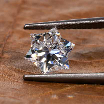 Star Cut Lab Grown Diamond For Solitaire Studs,1.00Ct Star Cut CVD Diamond For Pendant,Antique Cut Diamond Loose For Her,Man Made Diamond