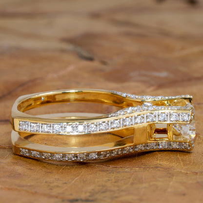 1 CT Round Lab Grown Diamond Halo Engagement Ring for Women