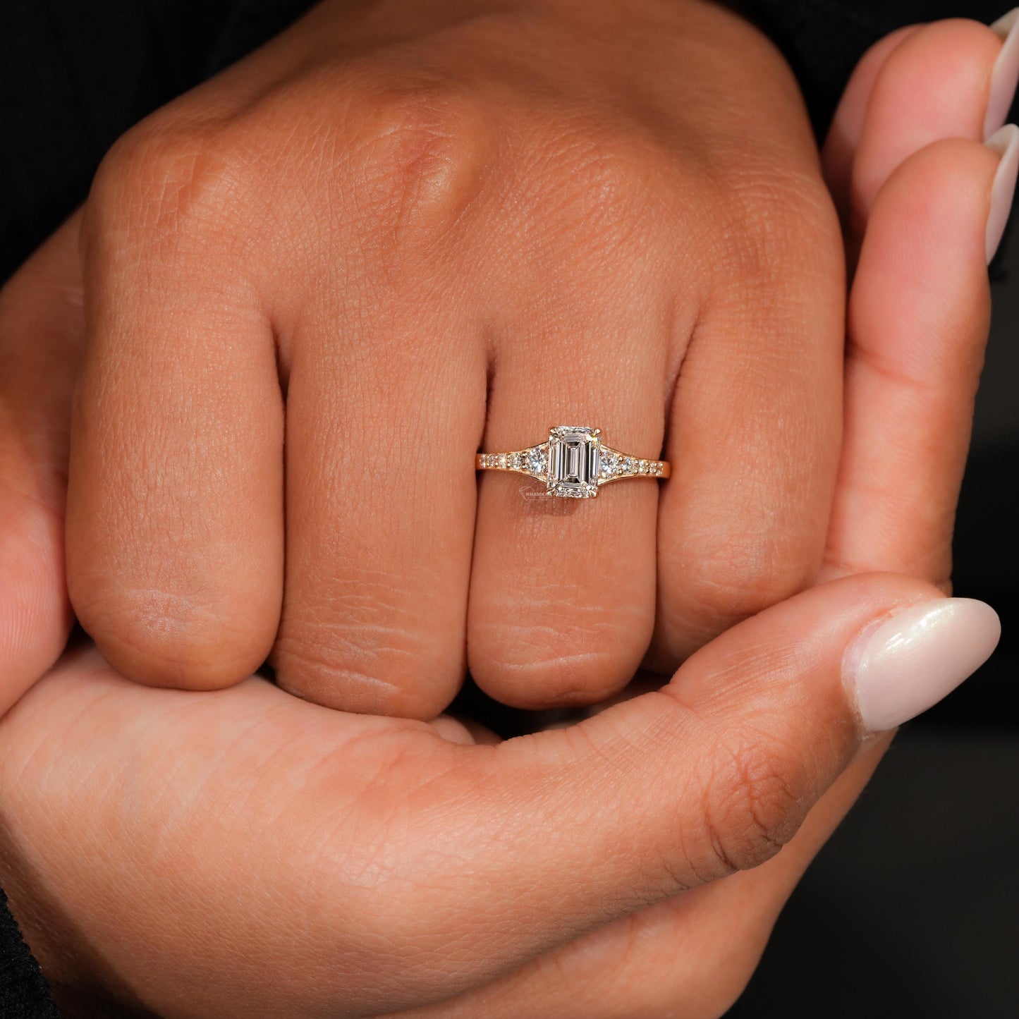 1 CT Emerald Cut Lab Diamond Engagement Ring – IGI Certified