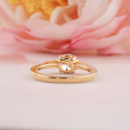 0.90CT Round Lab Diamond Ring | Three Stone Wedding Ring