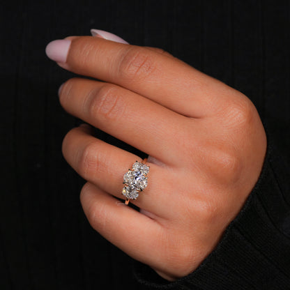 Oval Cut Lab Diamond Three Stone Engagement Ring for Her