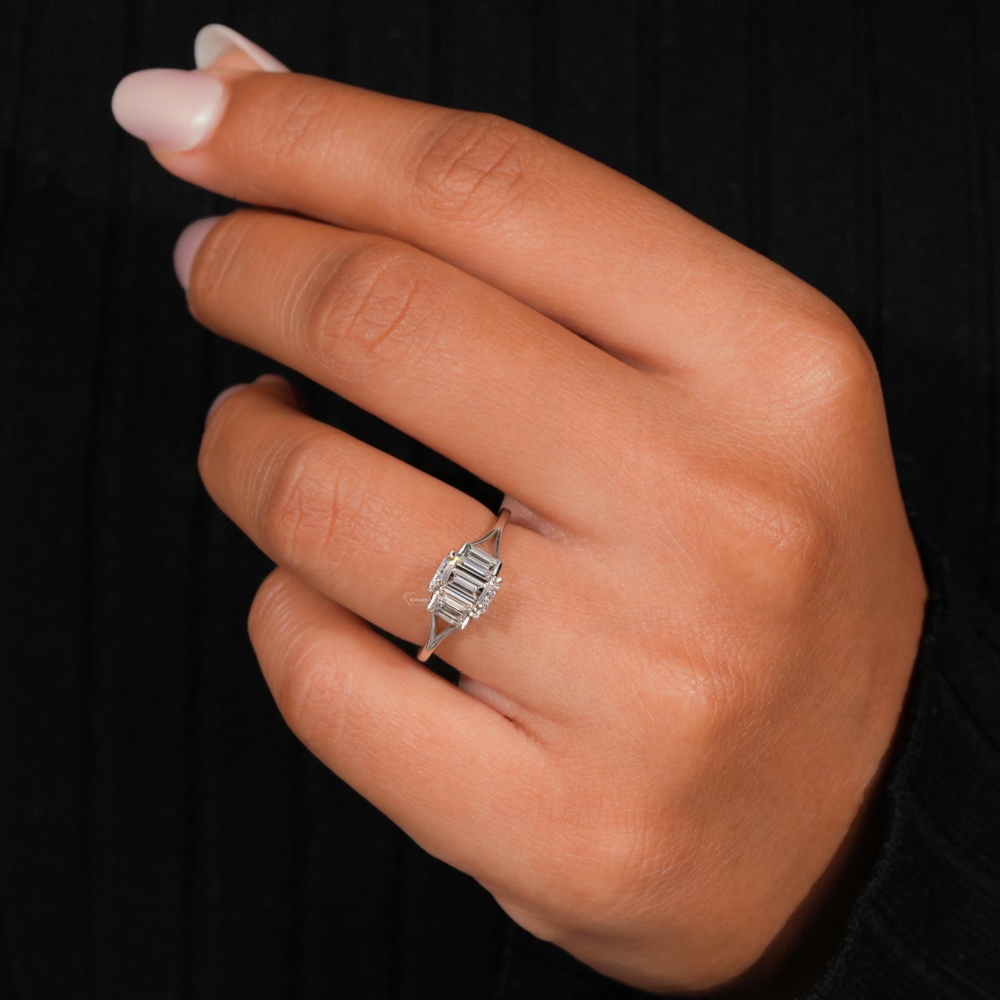 1.20 TCW Emerald Cut Lab Diamond Engagement Ring For her