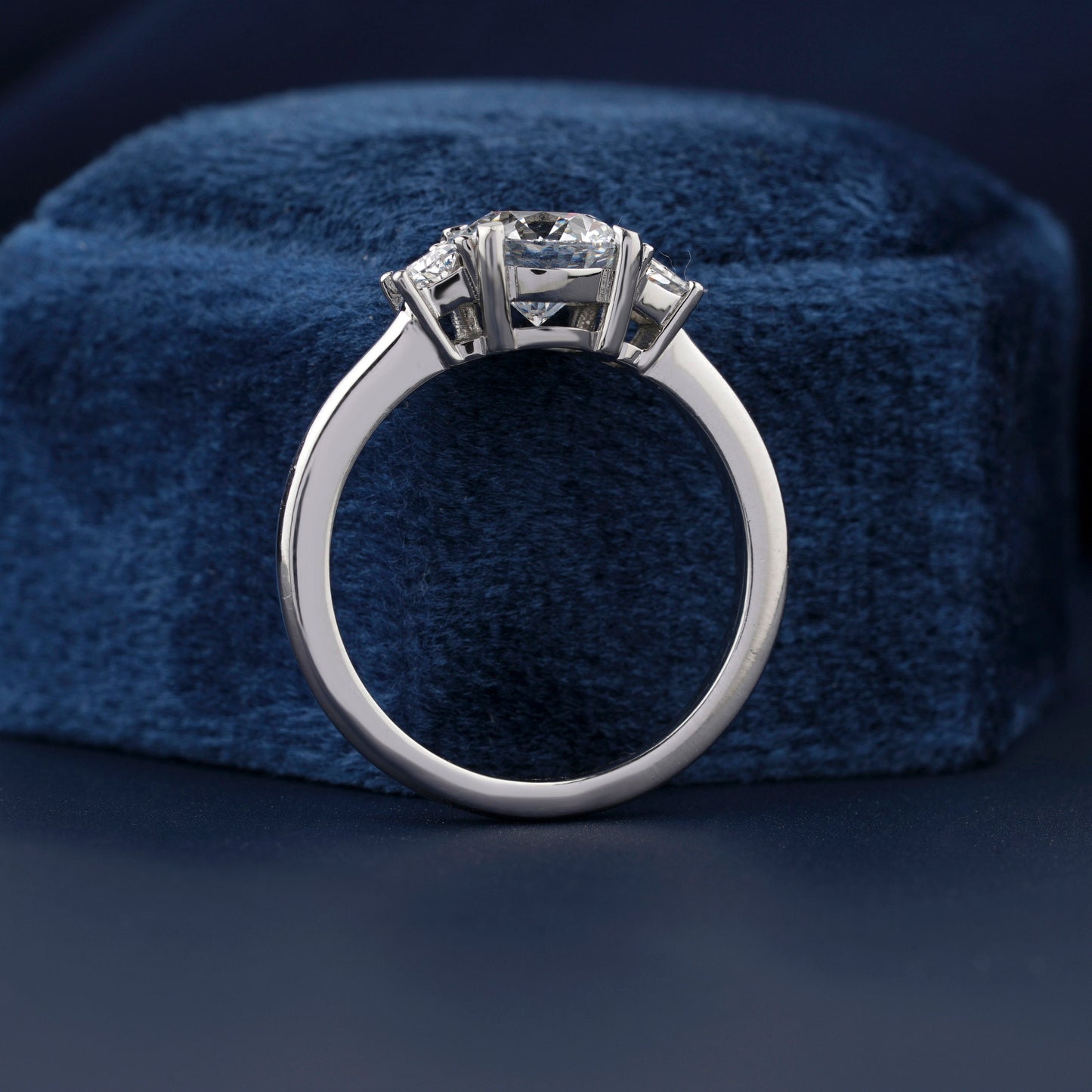 1.50CT Round Lab Diamond Engagement Ring – Three Stone Ring