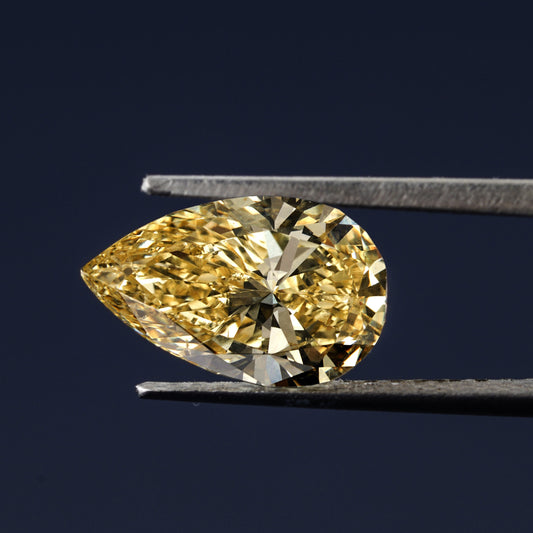 Pear Lab Grown Colored Diamond Loose Diamond For Engagement Ring Yellow Diamond Ring Eco-Friendly Diamond Anniversary Gift For Her