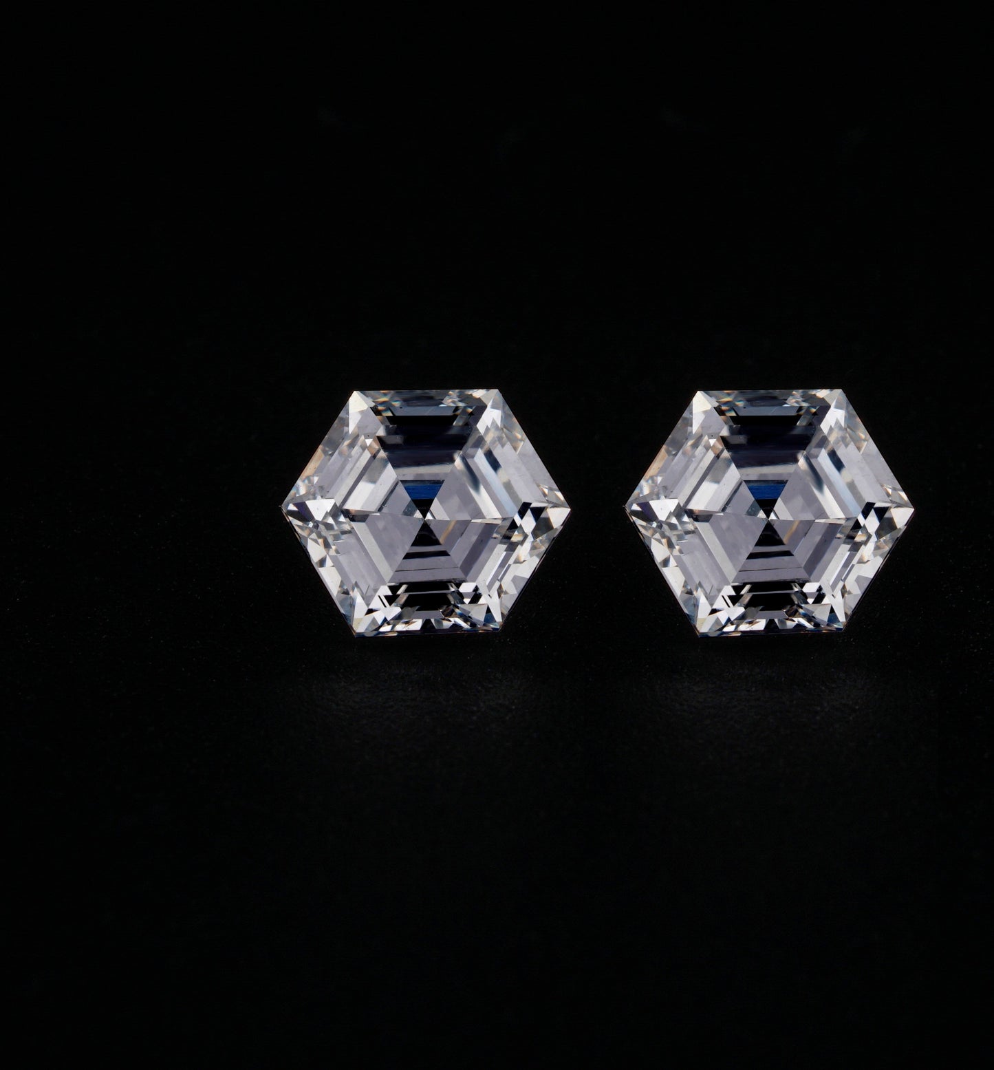 Hexagon Lab grown Diamonds Pair For 18K Solid Gold Lab Grown Diamond Earrings For Solitaire Studs HPHT/CVD Diamond Stud For Stunning Gift