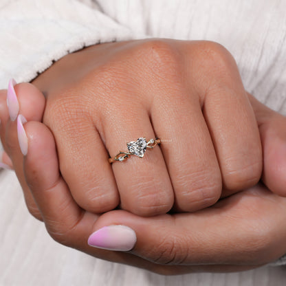 1.00CT Heart Lab Diamond Engagement Ring | E/VS Ring