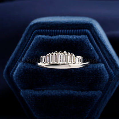 Baguette Cut Lab Diamond Ring | Bridal Wedding Band