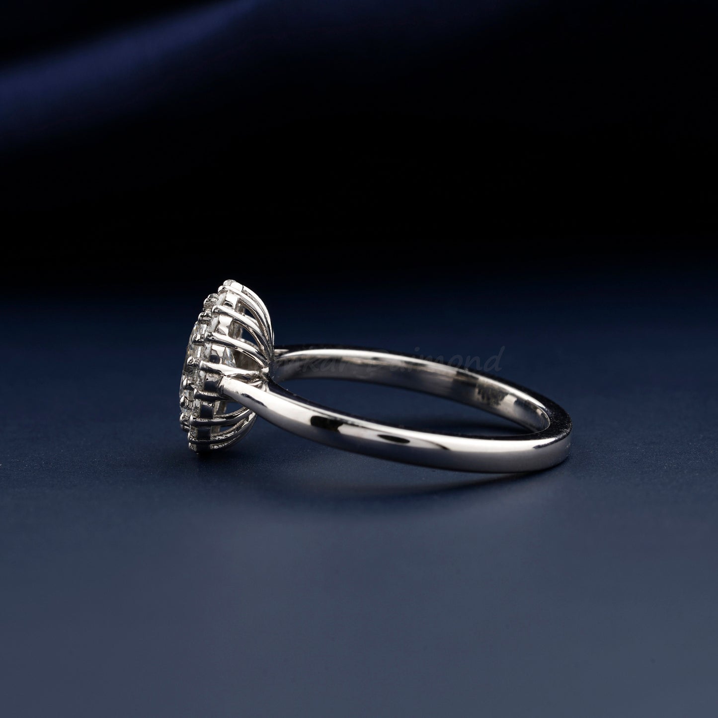 1CT Oval Cut Lab Diamond Ring | Halo Wedding Ring