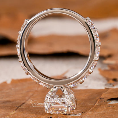 3.00 CT Radiant Cut Lab Grown Diamond Hidden Halo Engagement Ring