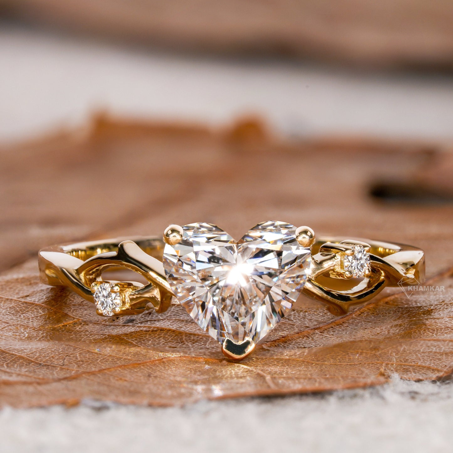 1.00CT Heart Lab Diamond Engagement Ring | E/VS Ring