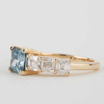 3.00 TCW Blue Colored Princess Cut Lab Grown Diamond Ring,Engagement Ring,Diamond Wedding Ring,Anniversary Gift For Wife