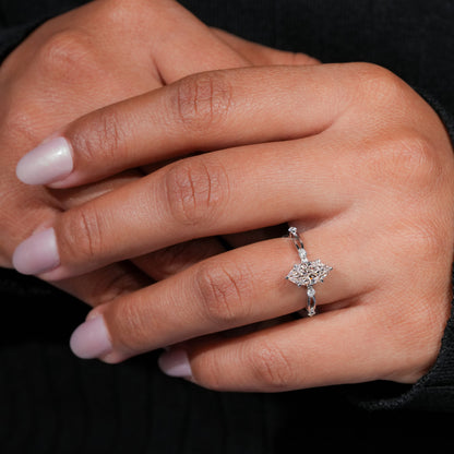 1.00 CT Marquise Lab-Grown Diamond Twisted Engagement Ring