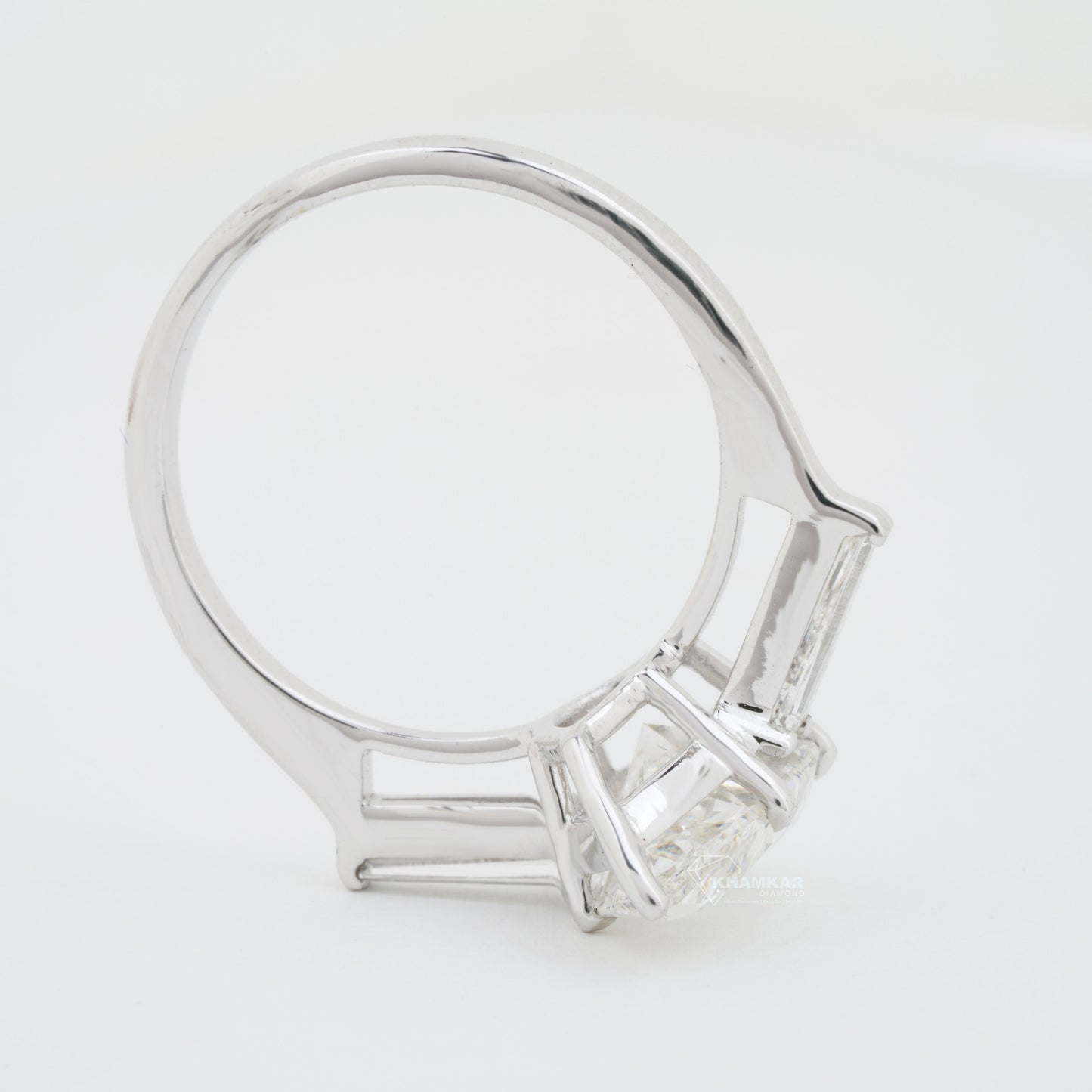 Pear Cut Lab Diamond Ring 3.50CT – Three Stone Engagement Ring