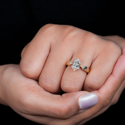 2.00CT Dutch Marquise Lab Diamond Three Stone Engagement Ring For Her