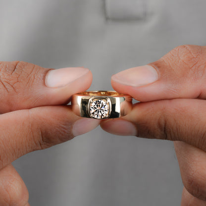1.25CT Round Lab Grown Diamond Solitaire Engagement Ring For Men