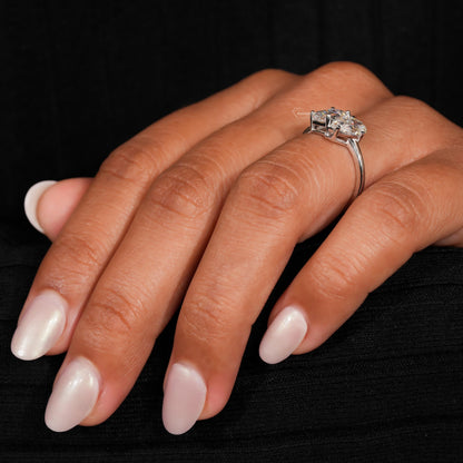 Emerald & Pear Cut Lab Diamond Toi Et Moi Ring – Two Stone Engagement Ring