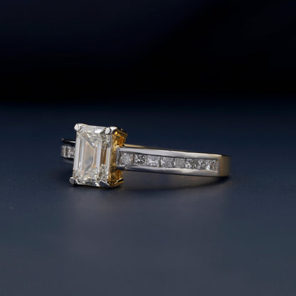 1 CT Emerald Cut Lab Grown Diamond Engagement Ring